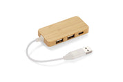 Rozdzielacz bambusowy HUB USB z wymienną wtyczką - RIVO
