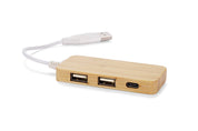 Rozdzielacz bambusowy HUB USB z wymienną wtyczką - RIVO