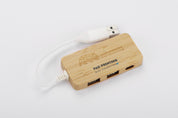 Rozdzielacz bambusowy HUB USB z wymienną wtyczką - RIVO