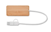 3-portowy bambusowy hub USB HUBBAM