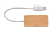 3-portowy bambusowy hub USB HUBBAM