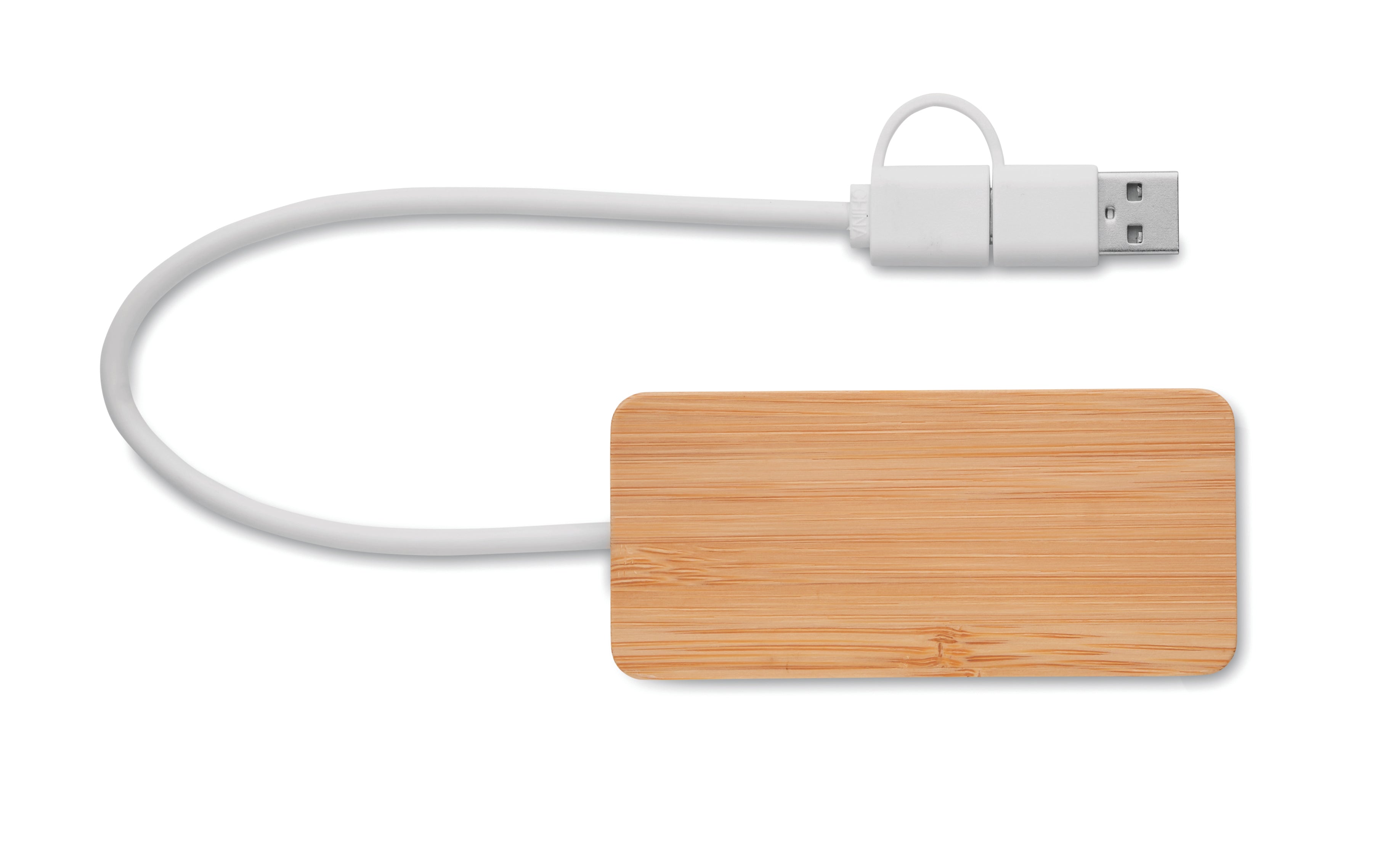 3-portowy bambusowy hub USB HUBBAM