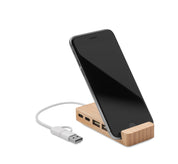 4-portowy bambusowy hub USB HUBSTAND