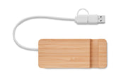 4-portowy bambusowy hub USB HUBSTAND