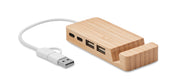 4-portowy bambusowy hub USB HUBSTAND