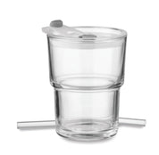 Szklany kubek ze słomką 400ml SIP