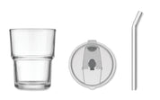 Szklany kubek ze słomką 400ml SIP