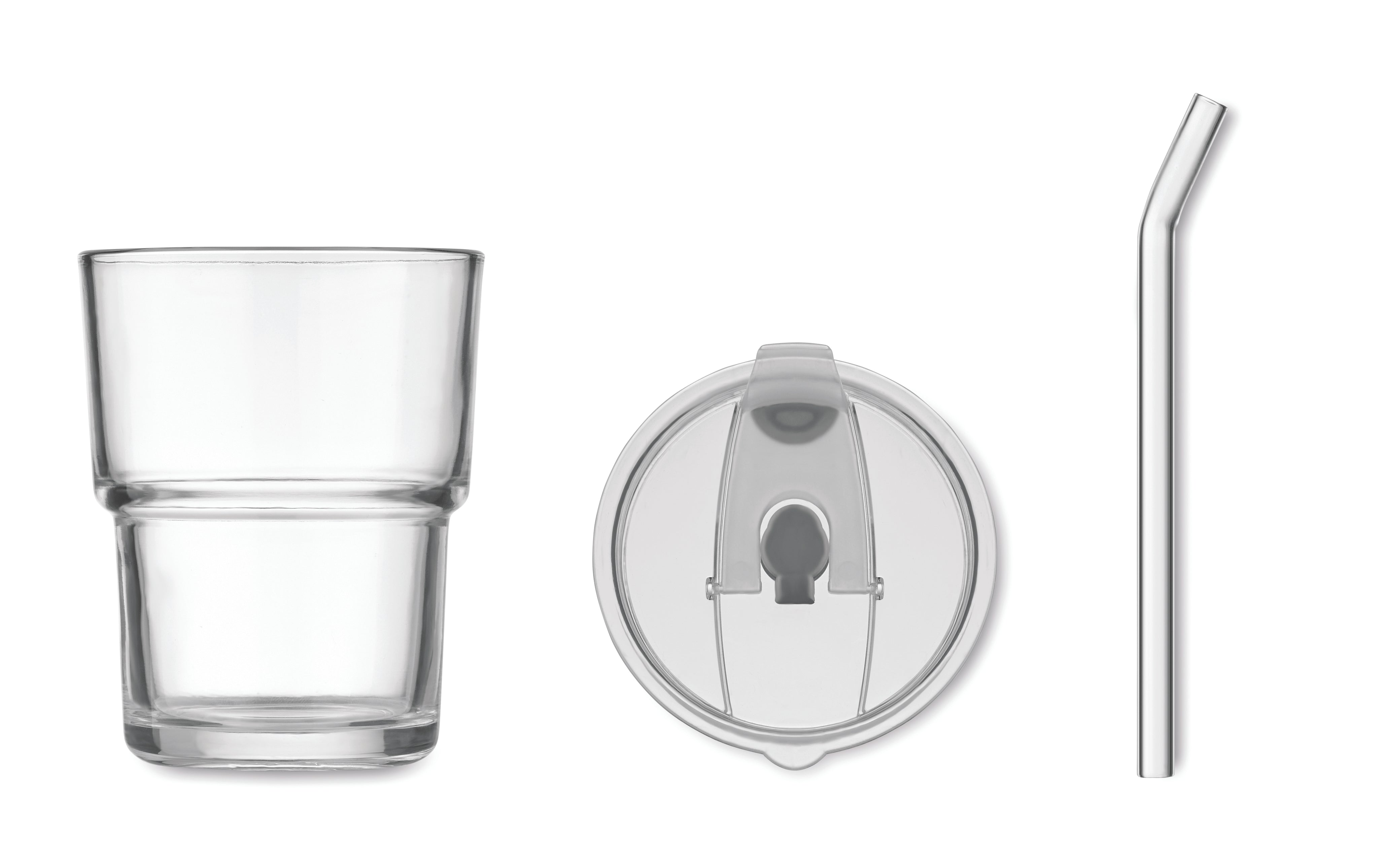 Szklany kubek ze słomką 400ml SIP