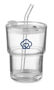 Szklany kubek ze słomką 400ml SIP