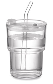 Szklany kubek ze słomką 400ml SIP