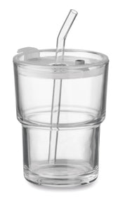 Szklany kubek ze słomką 400ml SIP