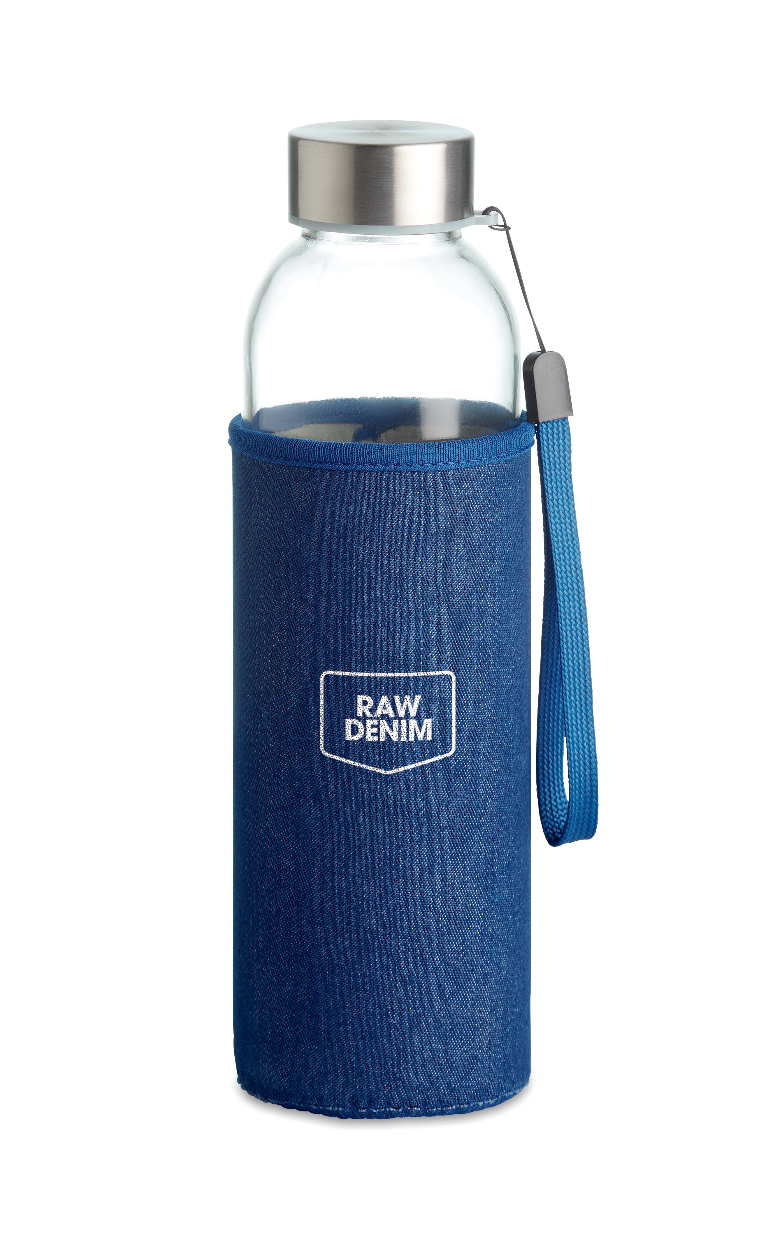 Szklana butelka w etui 500 ml UTAH DENIM