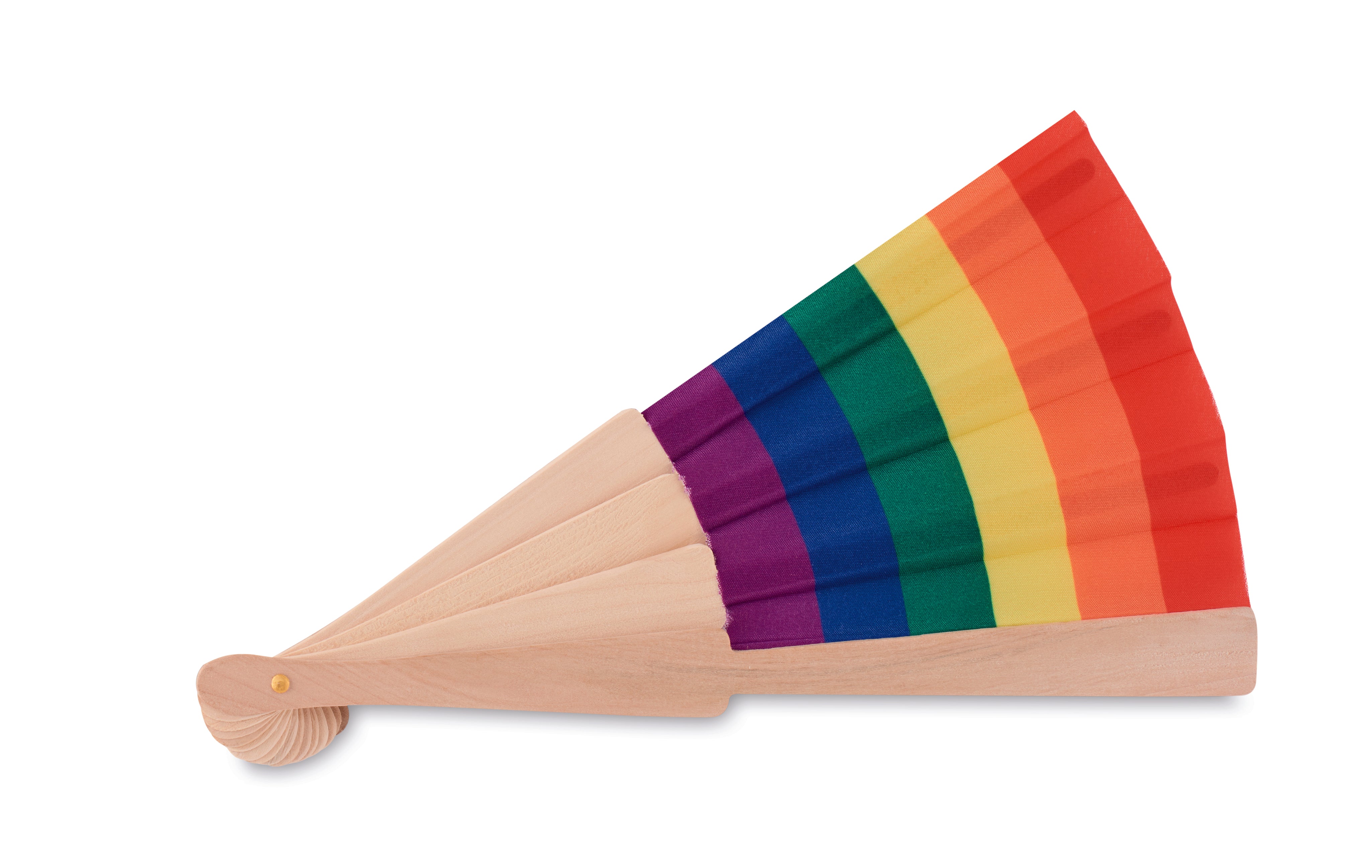 Tęczowy drewniany wachlarz BOWFAN