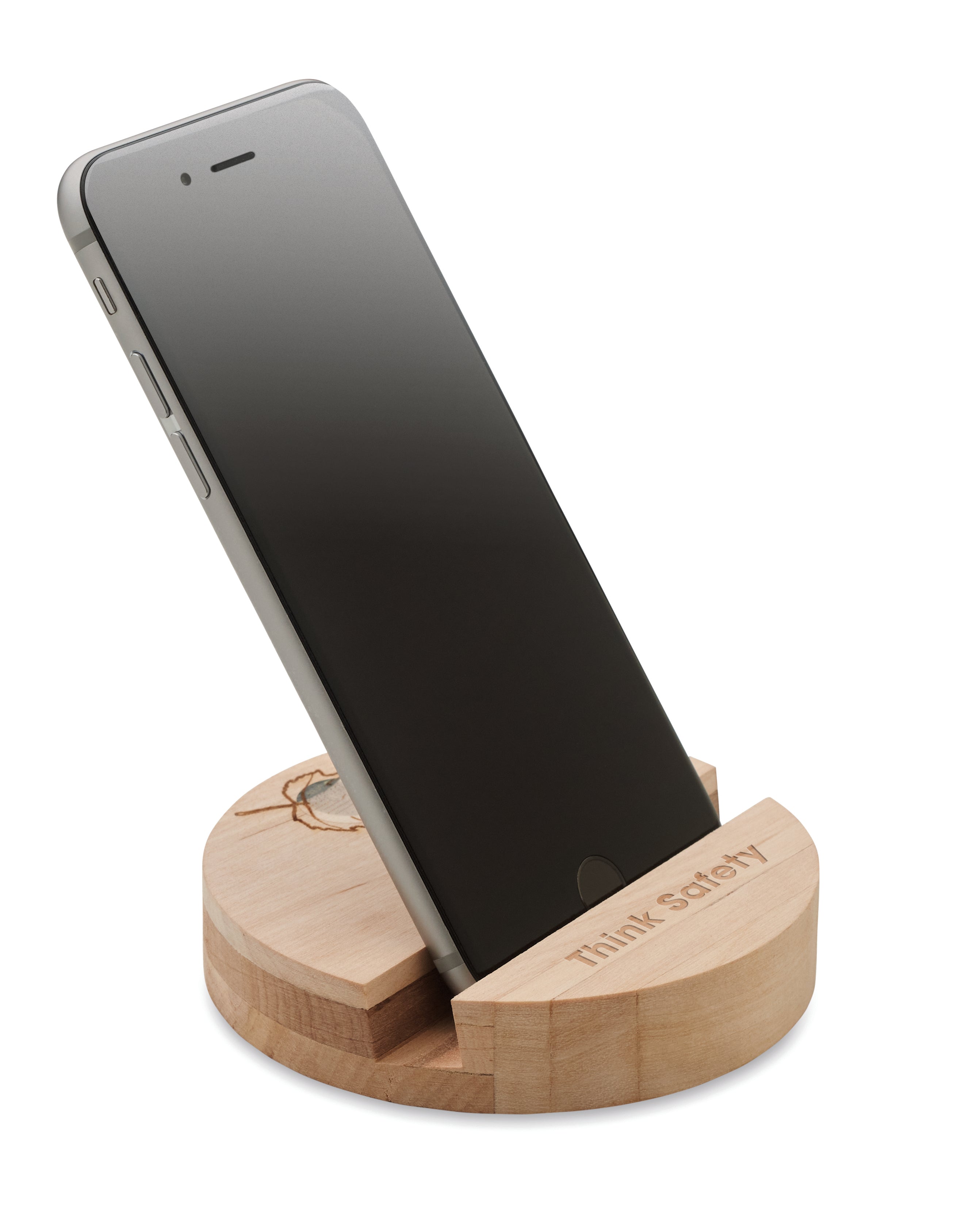 Stojak na telefon brzozowy GROW ROUND STAND