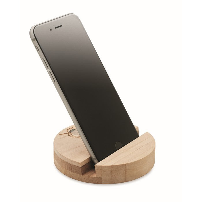 Stojak na telefon brzozowy GROW ROUND STAND