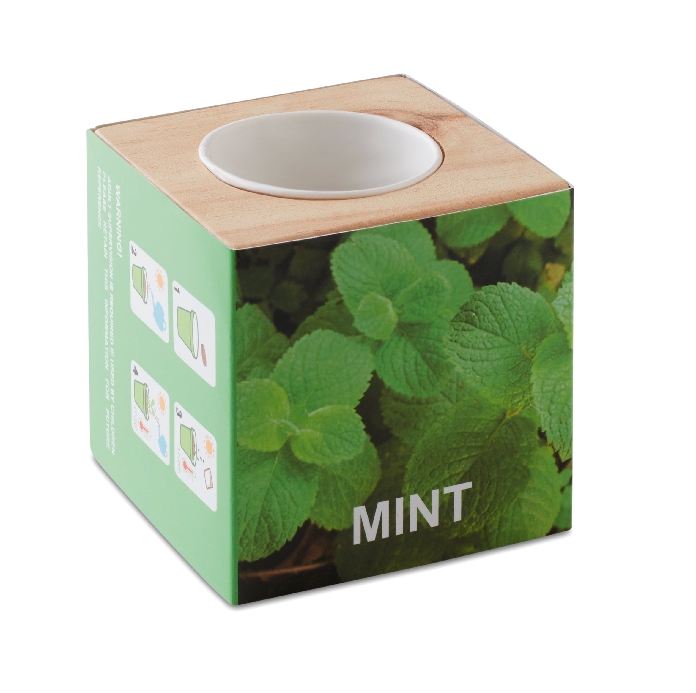 Drewniany pojemnik z ziołami MENTA